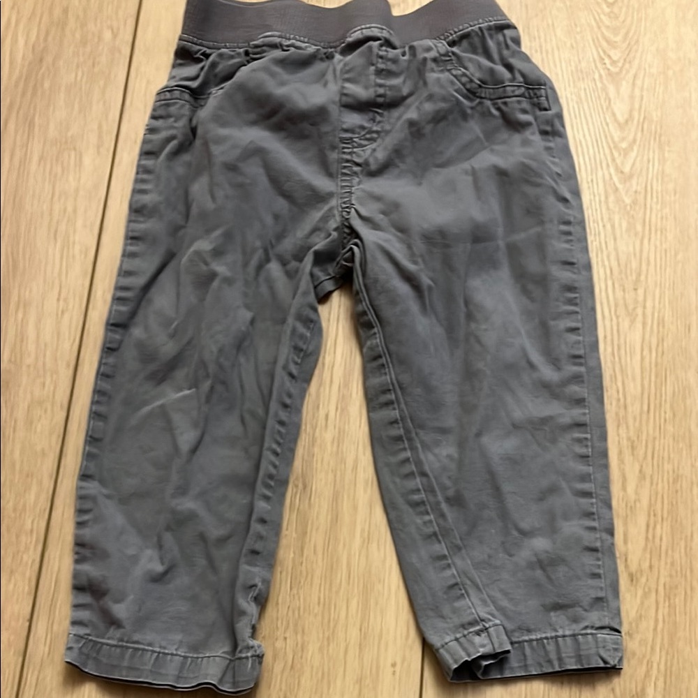 Kids Gray Elastic Waist Pants